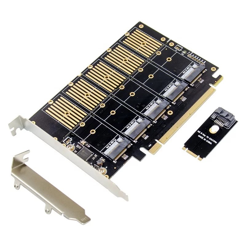 PCI-E X16 M. 2 B Key SSD Adapter Card Pcie to 5 Port B Key Ngff M. 2 SSD Adapter Card Jmb585 Chipset Key 