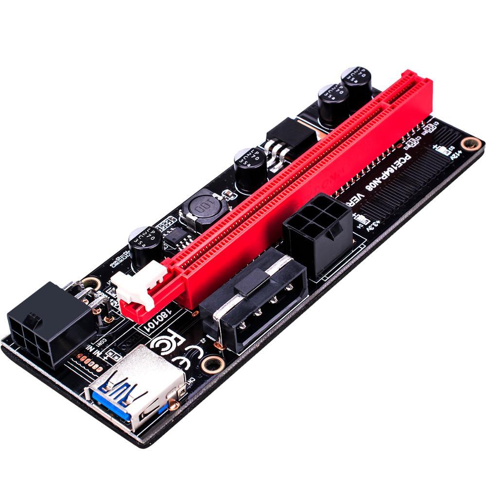 Gold Plated Pcie Vero1ox PCI-E 1X to 16X 009 Card Extender Express Adapter USB 3.0 Cable Power GPU PCI 009s Riser