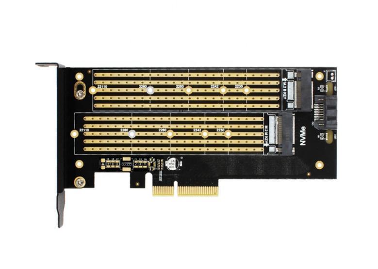 Sk6 Server M. 2 Nvme SSD Ngff to Pcie X4 Adapter M Key B Key Dual Add on Card Suppor PCI Express3.0 2230-22110 All Size M. 2