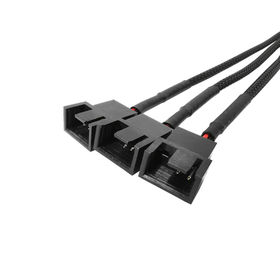 4pin IDE Molex to 3Pin/4Pin 1 TO 3 Power Supply Cable Black Sleeved Cooling Fan Splitter Power Cable