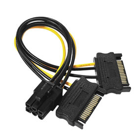 Dual 15Pin SATA Male to 6pin Express Graphics Video Display Card Dual SATA to 6pin Power Cable power