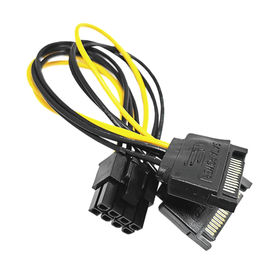 Dual 15Pin M to Graphics card PCI-e PCIE 8 (6+2) Pin F Video Card Power Supply Cable 8pin