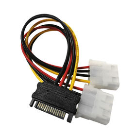 Power Extension Cable SATA 4pin Male to Molex IDE Dual Big 4pin Female Cable Adapter