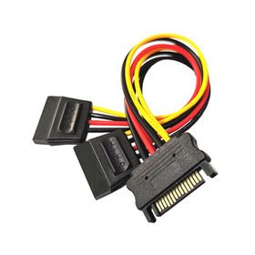 SATA II Hard Disk Power 15Pin SATA Male To 2 Female 15Pin Power HDD Splitter High Quality Cable