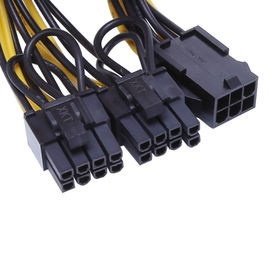 PCI-E 6pin to 2x 8pin 6+2 pin Power Adapter Cable 6 pin to 2PCIe 8 (6+2) pin Graphics Card